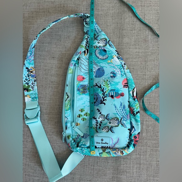VERA BRADLEY ESSENTIAL SLING BACKPACK BAG ANTILLES TREASURE FISH Sea Ocean Aqua - Picture 8 of 16